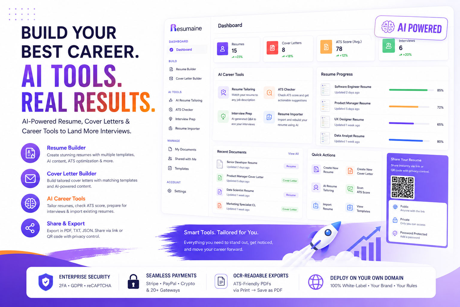 Resumaine - AI Tools to build your best career