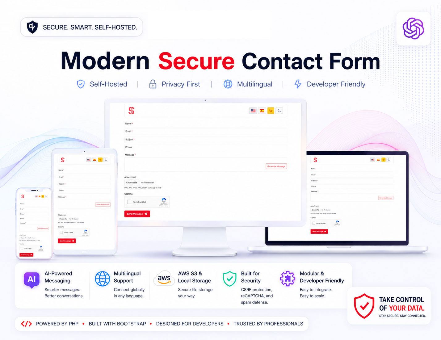 Securaine - Modern Secure Contact Form
